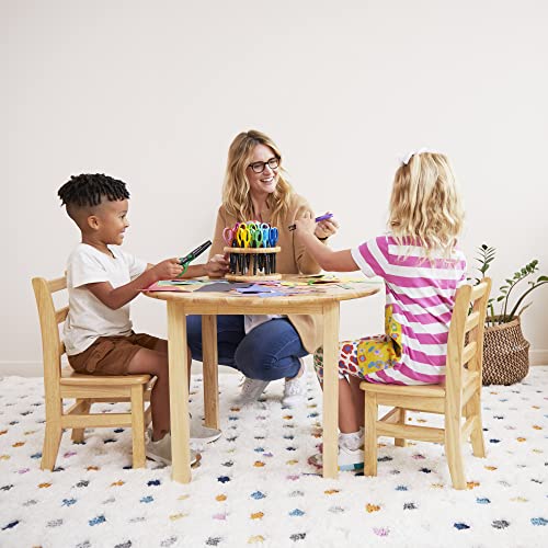 Ecr4Kids Three Rung Ladderback Chair, 12In Seat Height , Classroom Seating, Natural, 2-Pack #TOP1