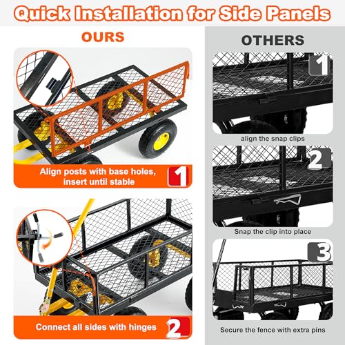 Steel Garden Cart with Removable Sides