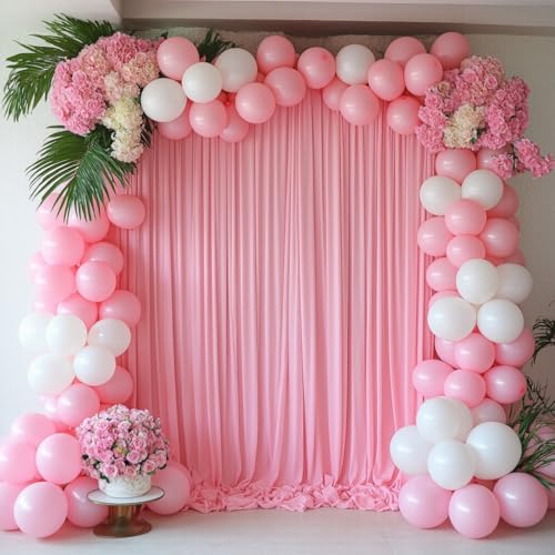 Rideau de fond de mariage rose opaque pour cacher un mur de fête