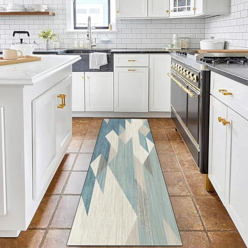 Alfombra de cocina lavable rectangular de 65x290 cm con base antideslizante moderna 4