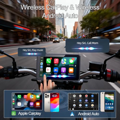 Image of WonVon for BMW Motorcycle Carplay & Android Auto 5 inch IP69 Waterproof Car Play Moto GPS Navigation Screen with Dual Bluetooth Data Reading Wonder Control TPMS Compass Music Sharing Light Sensor