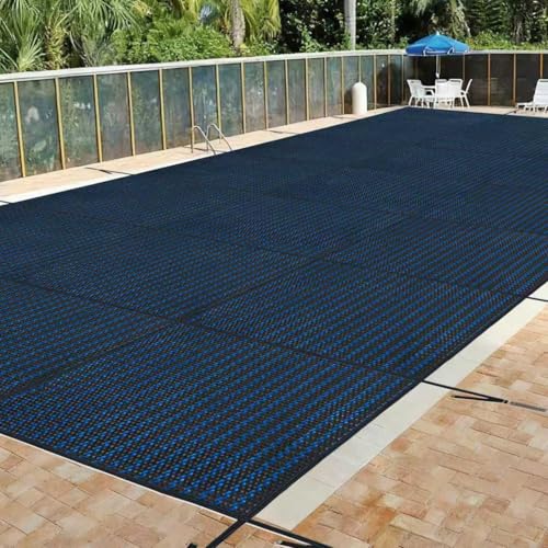 Inground Pool Safety Cover for 28x48ft Pools, Heavy-Duty Triple-Stitched Mesh