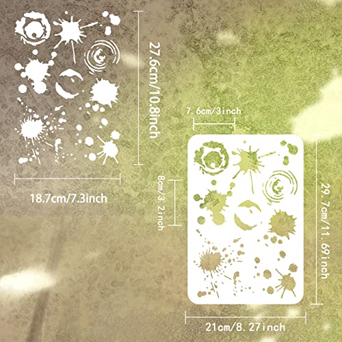 FINGERINSPIRE Stain and Splatter Stencils 29.7x21cm Graffiti Stencils Template Plastic Stain Stencils Reusable Splatter Stencils DIY Art Stencils for Painting on Wood Floor - Image 2