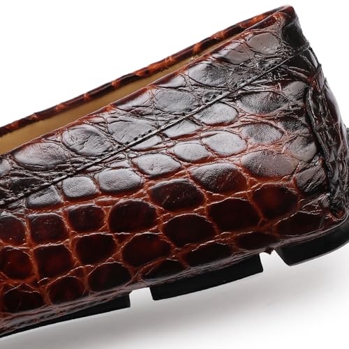 Classic Men's Leather Driving Loafer Casual Alligators Printed Metal Business Shoes Party Wedding Driving Moccasin4