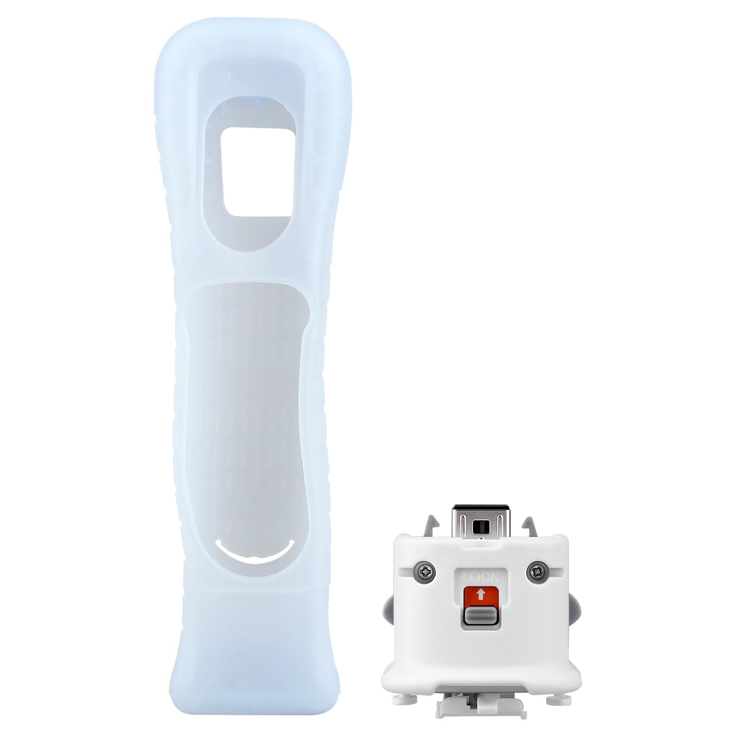 OSTENT Custodia in silicone Motionplus Motion Plus + compatibile per telecomando Nintendo Wii Game Color White