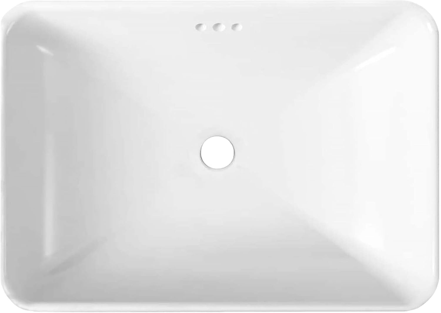 Miseno MBS-NP-DI2185511-NODRAIN 23" Rectangular Porcelain Drop In Bathroom Sink with Overflow - White
