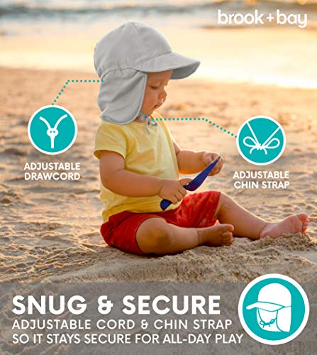 Kids Sun Hat for Toddler, Baby, Infant Boys & Girls - Beach Swim Hat - UV Protection Bucket Summer Cap with Flap - UPF 50+ Gray - Thumbnail 2