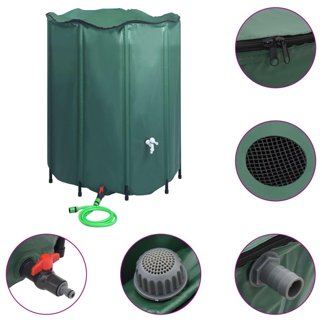 Depósito de Agua de Lluvia Plegable con espita 1000 L, Casa y jardín Jardín Sistemas de riego, Verde, 7.12kg