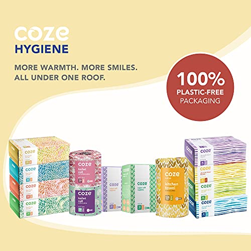 Image of Coze Facial Tissue Box (3 Ply, 80 Pulls) | Pack of 4 Assorted Coloured Boxes | 100% Skin-safe, FDA Approved, OBA Free | Sleek Tissue Box for Car, Bathroom, Bedroom, Office | Tissue Papers for Face