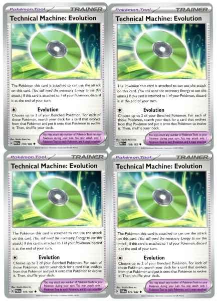Technical Machine: Evolution 178/182 – Pokemon x4 Card Lot – Paradox Rift – Playset