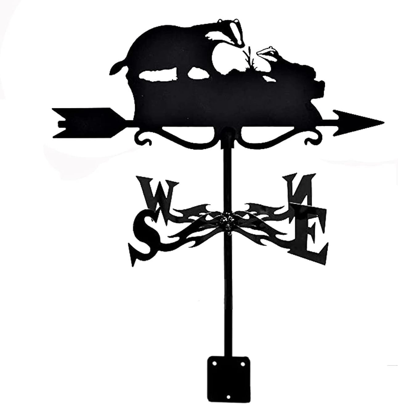 CZYLJLK Wind Direction Indicator,Weather vanes, Weathercock Indicator Retro Scene Garden Weather Vane Measuring Tools -Badger