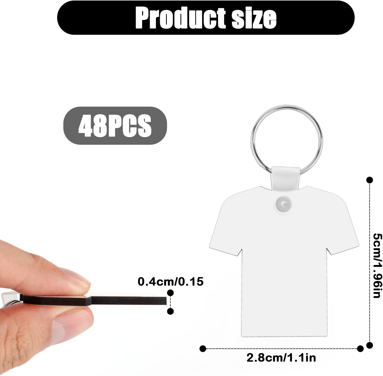 48pcs Double-Sided Sublimation Keychains Blanks, Football Jersey Heat Transfer Key Chains with Key Rings and Clips Sublimation Blanks Products Ornament Key Tags - Image 2