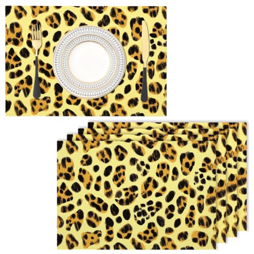 Set de table imprimé léopard en lin coton x8 pour la cuisine - 2