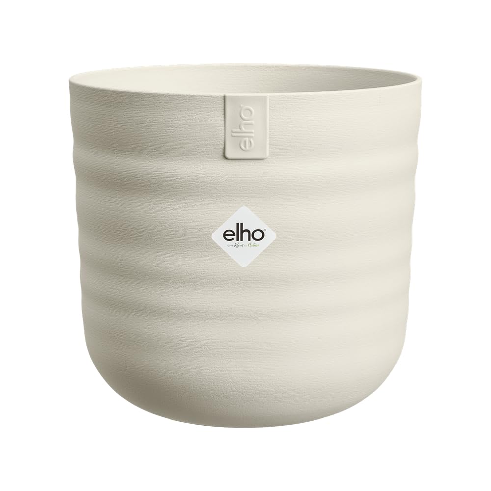 elho dune round 16cm flower pot - Linen White — image 1