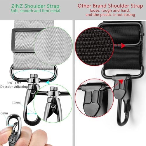 Image of ZINZ Shoulder Strap Universal Bag Strap - 78 inch Ultra-Thick Padded with Dual Balanced Adjustable Buckles for Briefcase, Travel, Sports, Laptop, Crossbody Bag,Butterfly