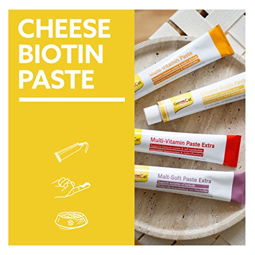 GimCat Cheese Biotin Paste - Mit aromatischem Käse, Zink und Leinöl für Fell, Haut und Krallen - 1 Tube (1 x 200 g) – Ansicht 5