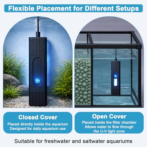Harune Internal Fish Tank UV Sterilizer Light 6W with Timer, Fully Submersible Aquarium Water Clarifier for Fish Tanks 49–161 L, Improves Water Clarity - Image 6