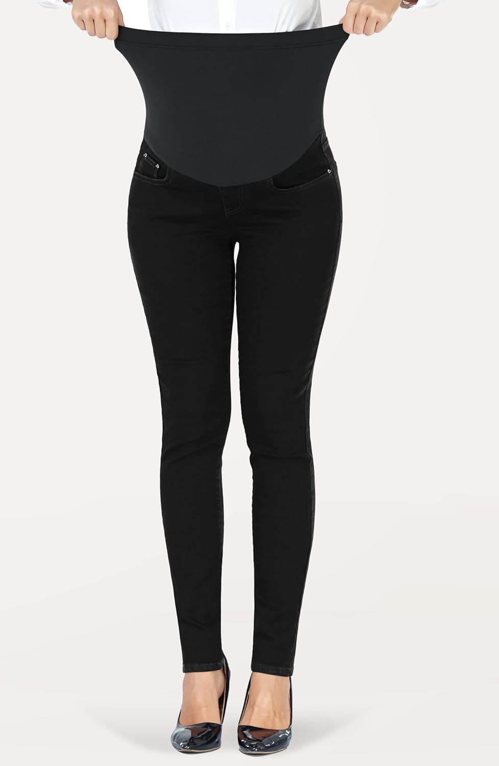 PACBREEZE Women’s Maternity Jeans Over Belly Skinny Stretchy Denim Pants Comfy Slim Pregnancy Pants