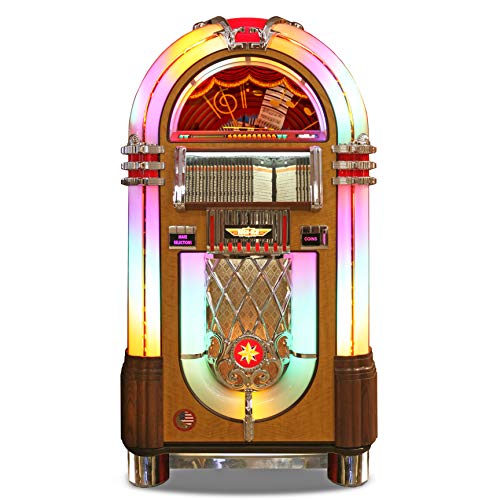 Rock-Ola | Full Size Bubbler CD Jukebox with Bluetooth | Walnut Edition