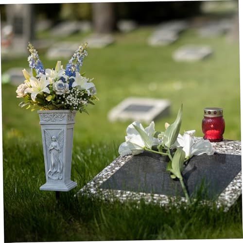 Vase de cimetière anti-vent avec pointe de sol pour stabiliser les fleurs - 7