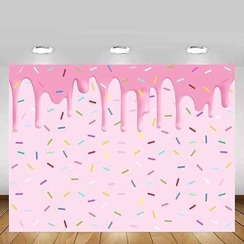 Miniatura 10 de MEHOFOND Telón de fondo rosa goteante de 8 x 6 pies para fiesta de cumpleaños, niña, baby shower, retrato, fondo de fotografía, colorido confeti,
