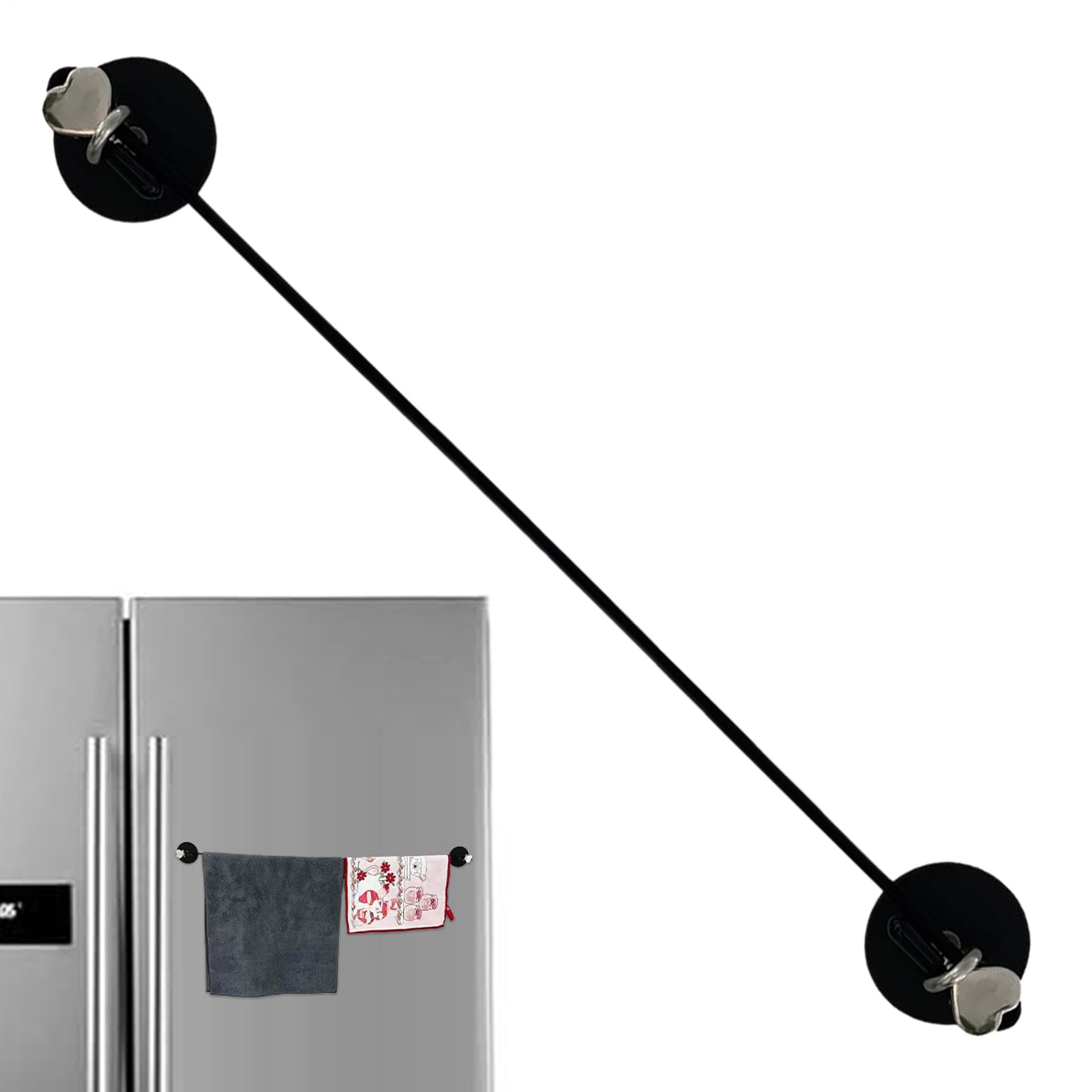 Support de rideau magnétique pour fenêtres et portes métalliques