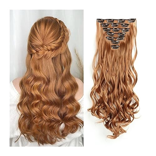 Extensiones de cabello naranja dorado para cambiar de look en fiestas y festivales