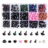 [560PCS] Ecavria Safety Eyes for Amigurumi, Premium Plastic Eyes and Noses with Washers, Colorful Cr