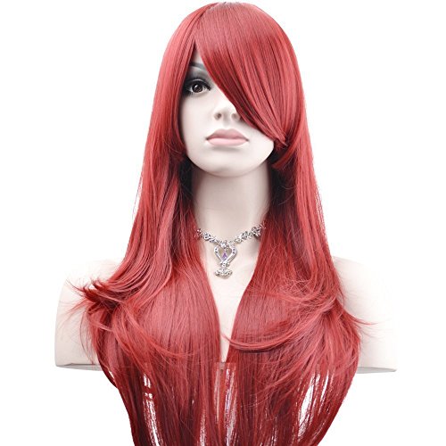 TinyUnicorn Anime Wigs Women Wavy Multi-Color Lolita with Ponytails Cosplay Costume Party Wig (Wine Red)