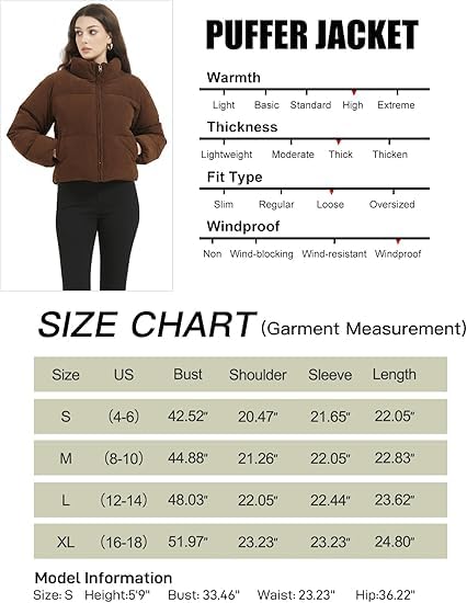 Image of Women's Corduroy Puffer Jacket, Cropped Zip-Up Winter Coat, Casual Outerwear