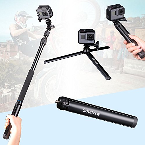 Smatree Selfie Stick Telescoping Compatible For Gopro Hero 11/10/Max/9/8/7/6/5/4/3+/3/Session/Gopro Hero(2018)/Ricoh Theta S/V/Samsung Gear360/Yi 4K/Dji Osmo Action Camera #TOP1