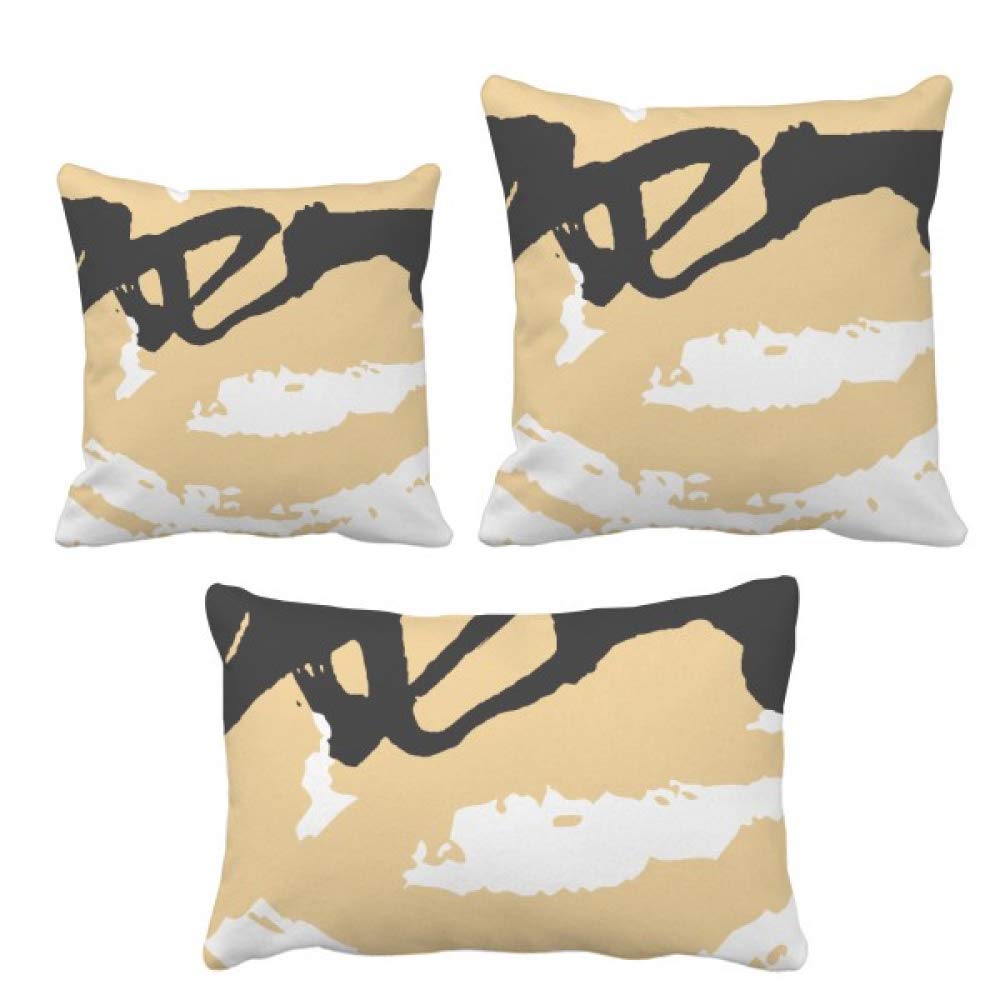 Coussin art abstrait jaune plantes en textile premium decoration interieure