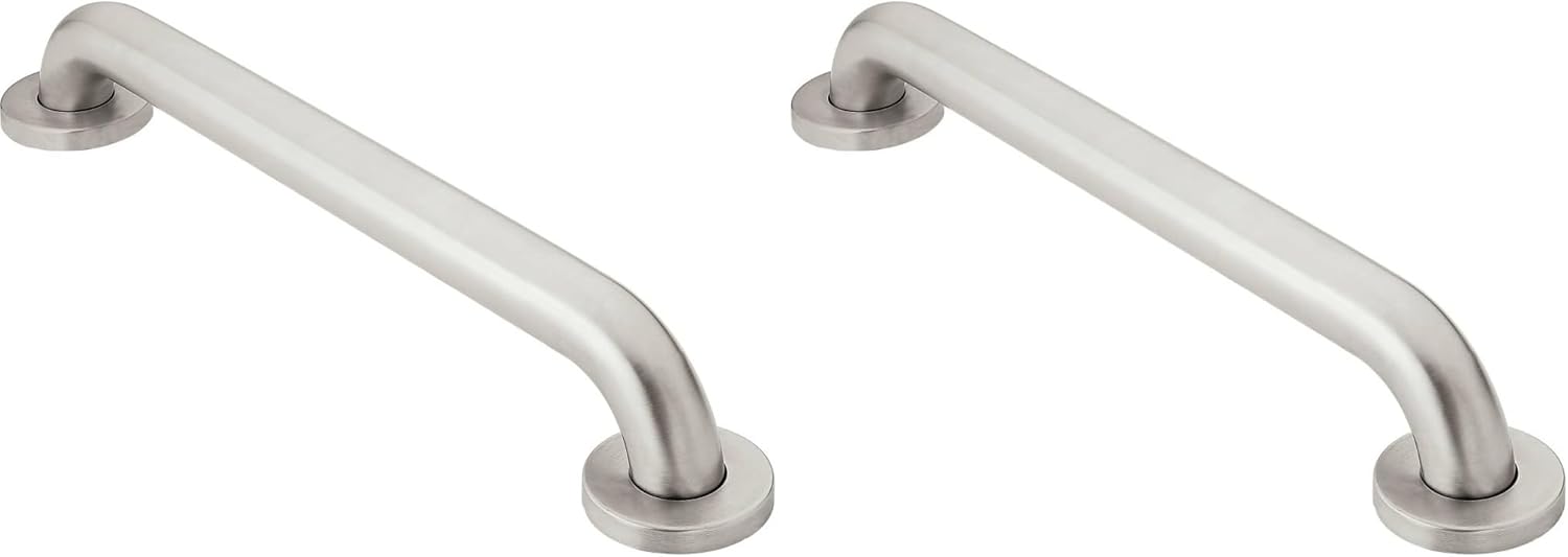 Moen 12-in. Stainless Steel Bathroom Grab Bar (Pack of 2)