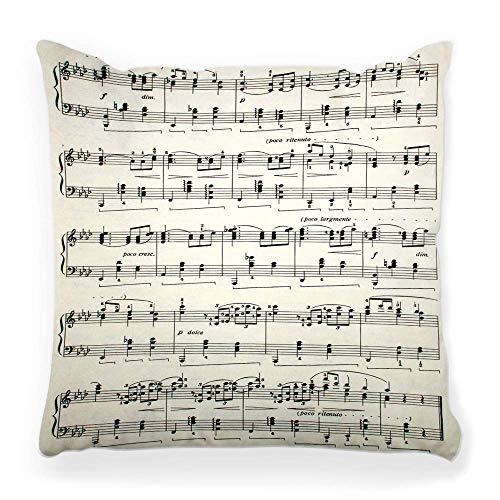 LXJ-CQ Funda de Almohada de 18x18 Partituras Aria Stave Concierto Educación Interpretación Clave Menuet Músico Orquesta Partición Preludio Funda de Almohada