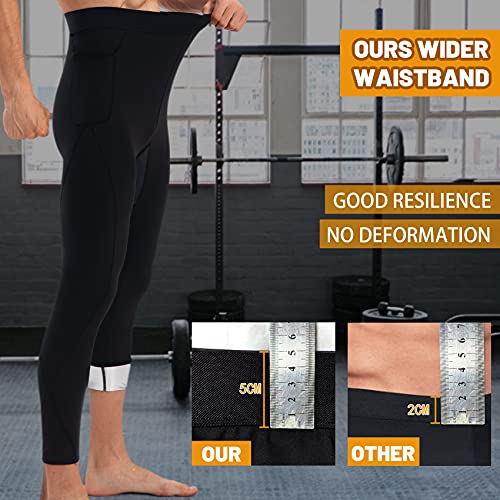 Qzsh Men Sauna Pants Sweat Leggings Thermo Capris Slimming Tights Heat Trapping Suit,Humanized Mesh Crotch,High Waist（Bh7001-07-Xl） #TOP3