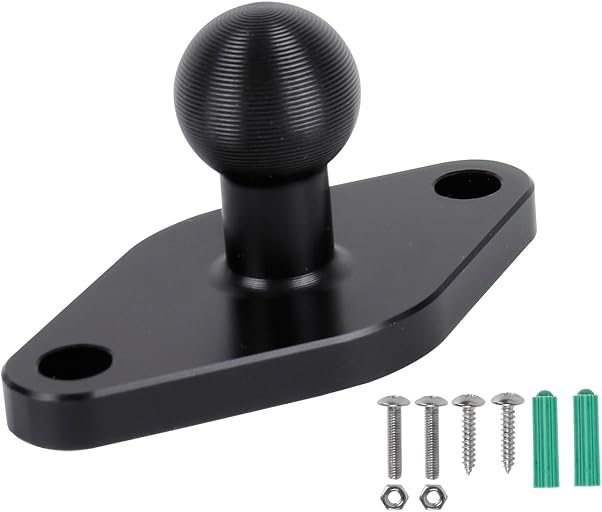 Aluminum Alloy AMPS to 17mm Ball Adapter, Drill Mount Ball Plate Base Meets Industry Standard AMPS Hole Pattern,Compatible with Garmin Nuvi Dezl Drive Drivesmart Zumo RV and More