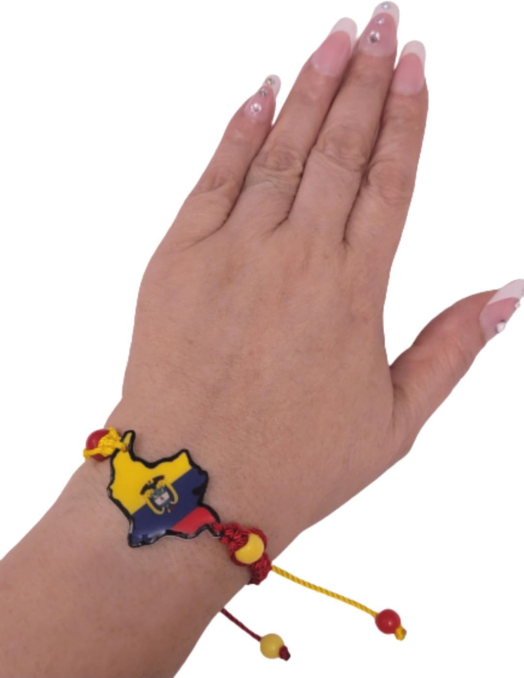 Monique's Art and Gifts COLOMBIA ADJUSTABLE BRACELET COUNTRY CUT OUT MAP FLAG BRACELET SOUVENIR ONE SIZE FITS ALL ADULTS MEN WOMEN PULSERA DEL MAPA DE PAIS COLOMBIA