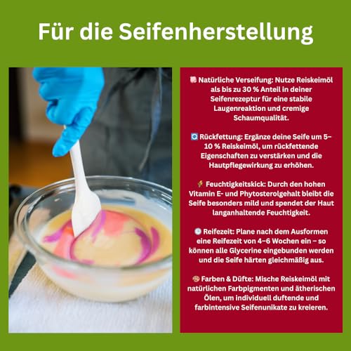 Premium Reiskeimöl – Leichtes Basisöl für DIY-Kosmetik, Seifen, Massage & Aromatherapie – Nakobe (1000ml)
