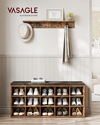 Banc à chaussures 15 casiers assise lavable LHS15BX VASAGLE