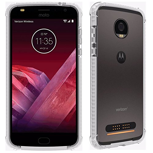 Verizon OEM Two-Tone Bumper Case for Motorola Moto Z Force Droid - Clear - Verizon Retail Package