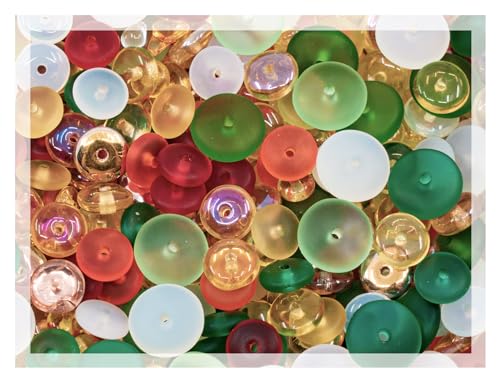 25 g LIMITED Mix of Czech Glass Spacer Beads Round Space Disc, Size & Color Mix, Spacers 01