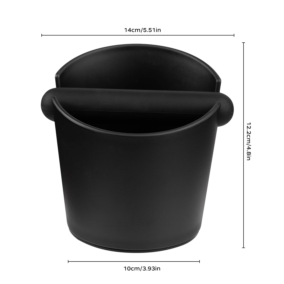 Recipiente para colador de café espresso, caja de café molida, barra extraíble, base antideslizante, negro