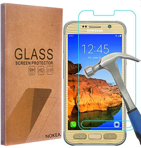 Samsung Galaxy S7 Active Screen Protector, NOKEA [Tempered Glass] with [9H Hardness] [Crystal Clear] [Easy Bubble-Free Installation] [Scratch Resist] (for Galaxy S7 Active)