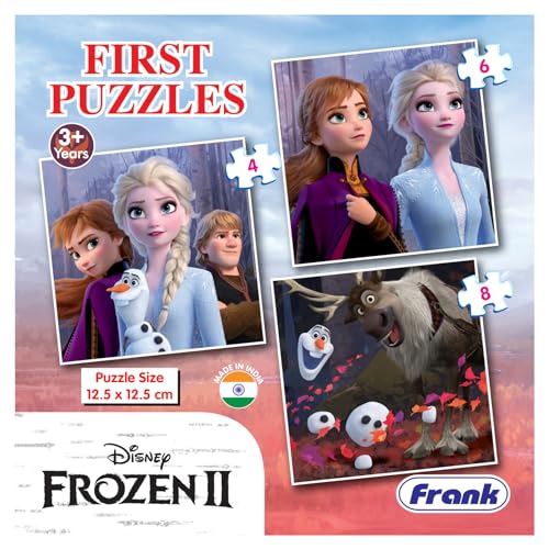 Image of Frank Disney Frozen II First Puzzles - A Set of 3 Jigsaw Puzzle for Kids Above 3+ Years - Fun & Challenging Brain Booster Games - for Focus and Memory - 13706