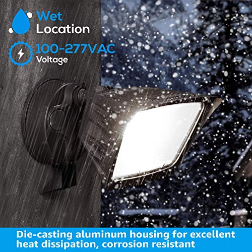 Leonlite Led Dusk To Dawn Security Lights, Outdoor Flood Light With Photocell, 28W, 3400Lm, Exterior Flood Lights For Garage, Yard, Ip65 Waterproof, Etl Listed, 100-277V, 5000K Daylight #TOP3