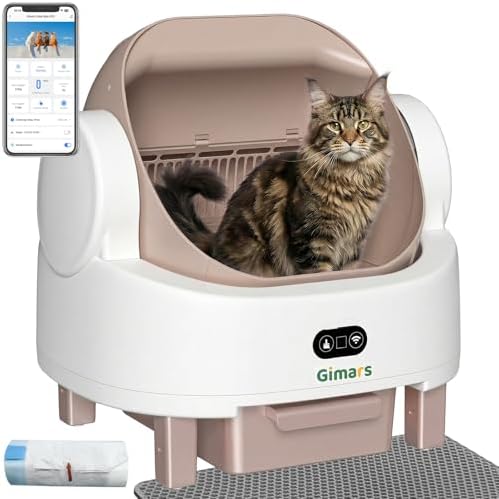 Automatic Litter Box — side view showing full product dimensions