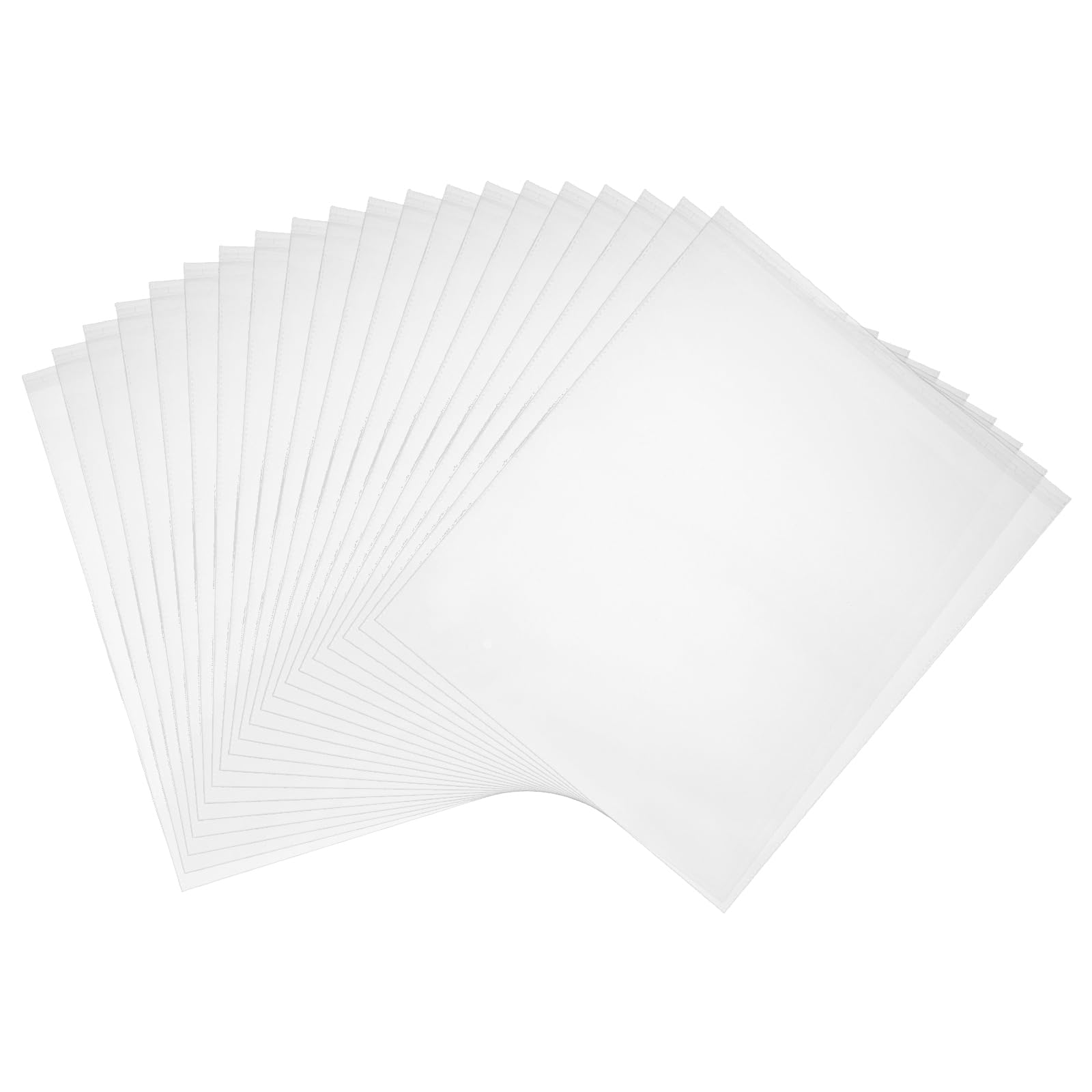 sourcing map 100 Pack Acid-Free Crystal Clear Sleeves (19.7x15.7 Inch) - Thickened Resealable Photo Sleeves Storage Bags Transparent Sealing Bag for Art Prints/Pictures/Photos/Framing/Mat