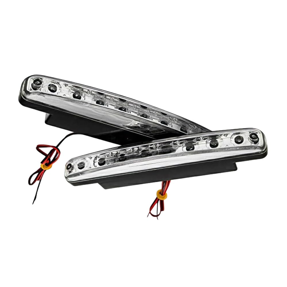 2 super jasne światła do jazdy dziennej, 8 diod LED, białe