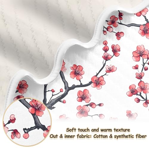 Custom China Plum Blossom Beauty Flowers Baby boy Blanket Breathable Customized cat Blankets for Kids for Girls or Boys 30x40in artículos para Bebes recien nacidos2