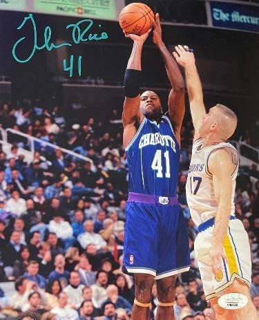 Glen Rice signed Charlotte Hornets 8x10 Photo- JSA Authenticated (jump shot) - Autographed NBA Photos